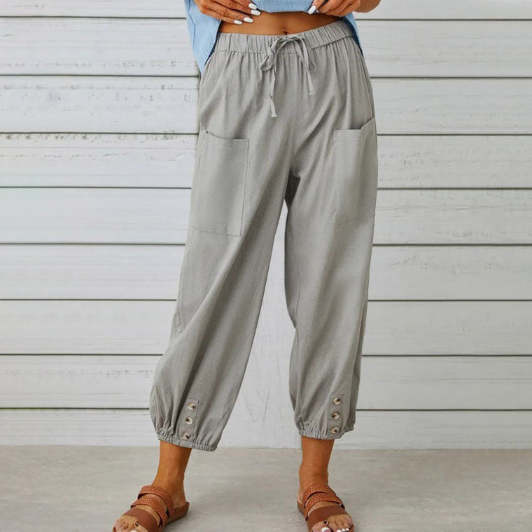 Pantalones holgados de corte recto y pernera ancha