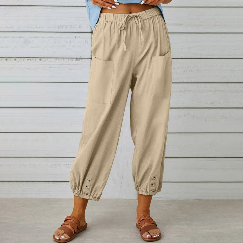 Pantalones holgados de corte recto y pernera ancha