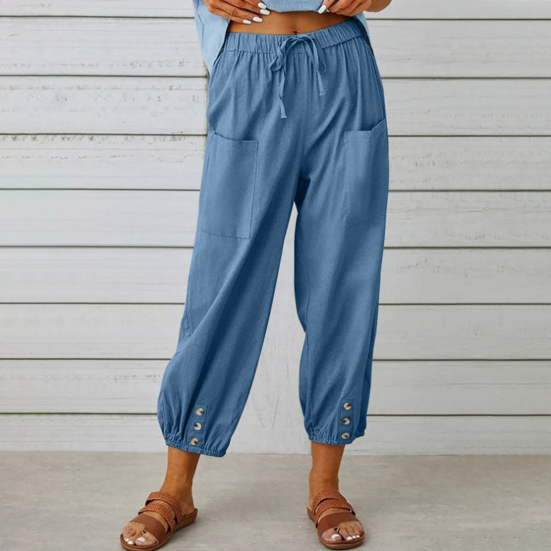 Pantalones holgados de corte recto y pernera ancha