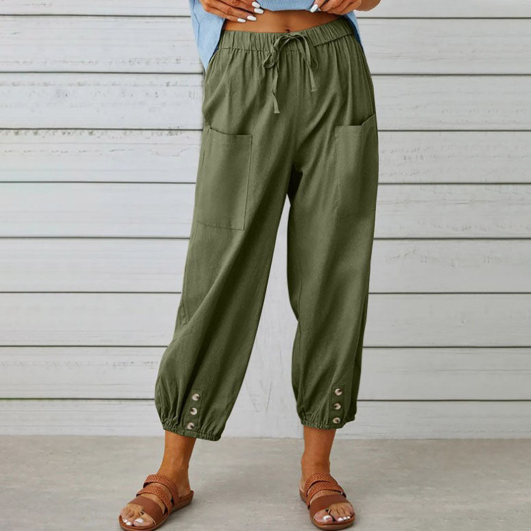 Pantalones holgados de corte recto y pernera ancha