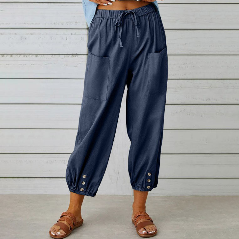 Pantalones holgados de corte recto y pernera ancha