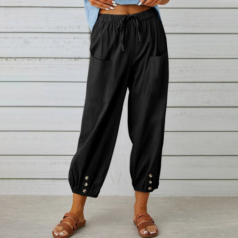 Pantalones holgados de corte recto y pernera ancha