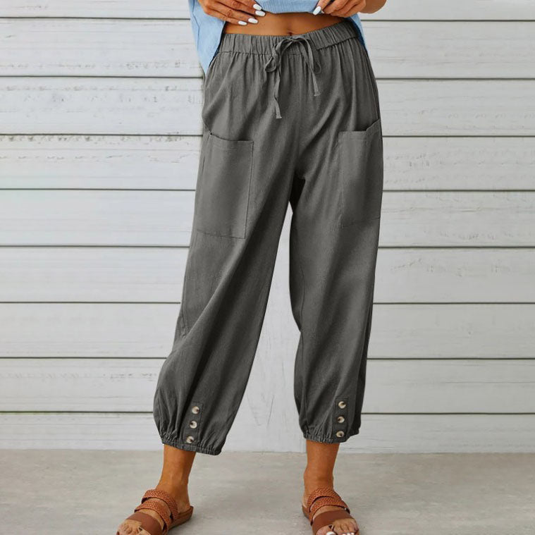 Pantalones holgados de corte recto y pernera ancha