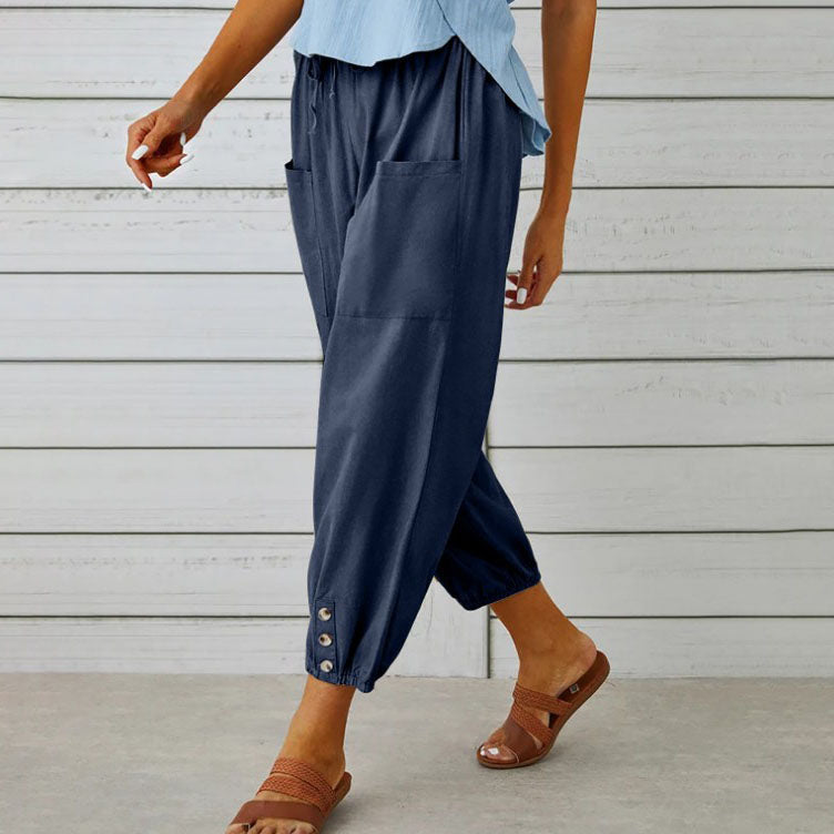 Pantalones holgados de corte recto y pernera ancha
