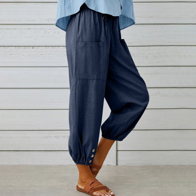 Pantalones holgados de corte recto y pernera ancha