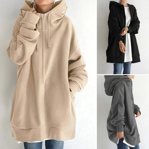 Sudadera con capucha y cremallera de otoño/invierno