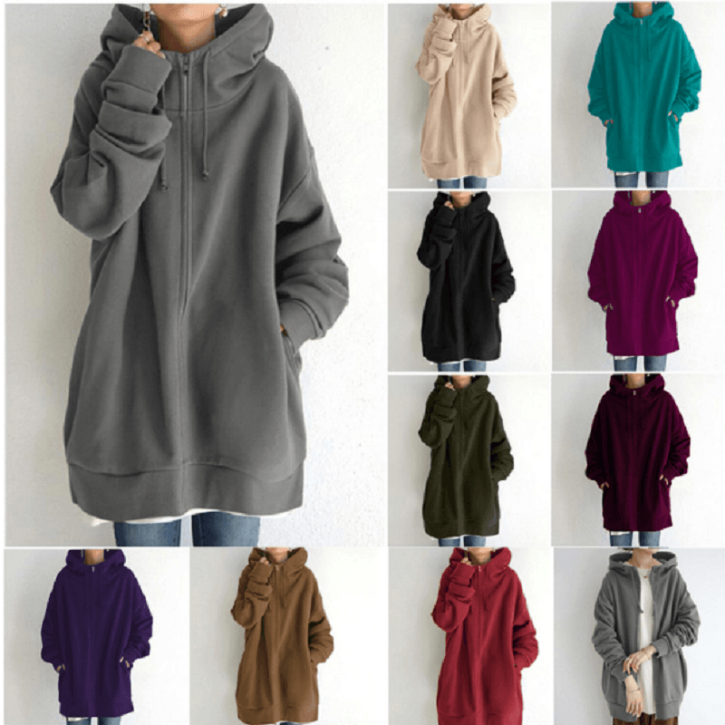 Sudadera con capucha y cremallera de otoño/invierno
