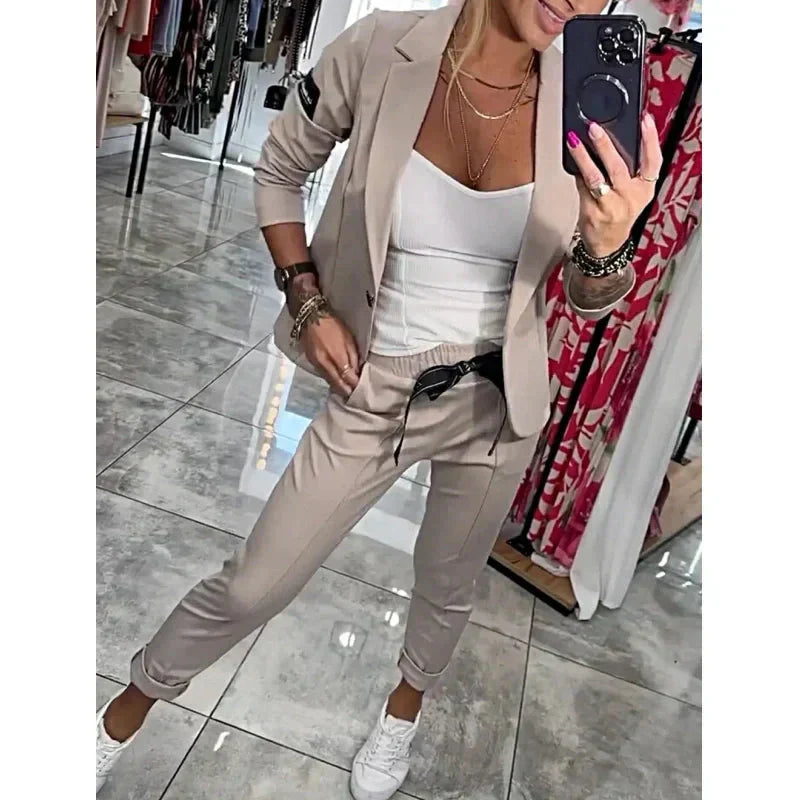Conjunto de 2 piezas: chaqueta y pantalón de traje informal