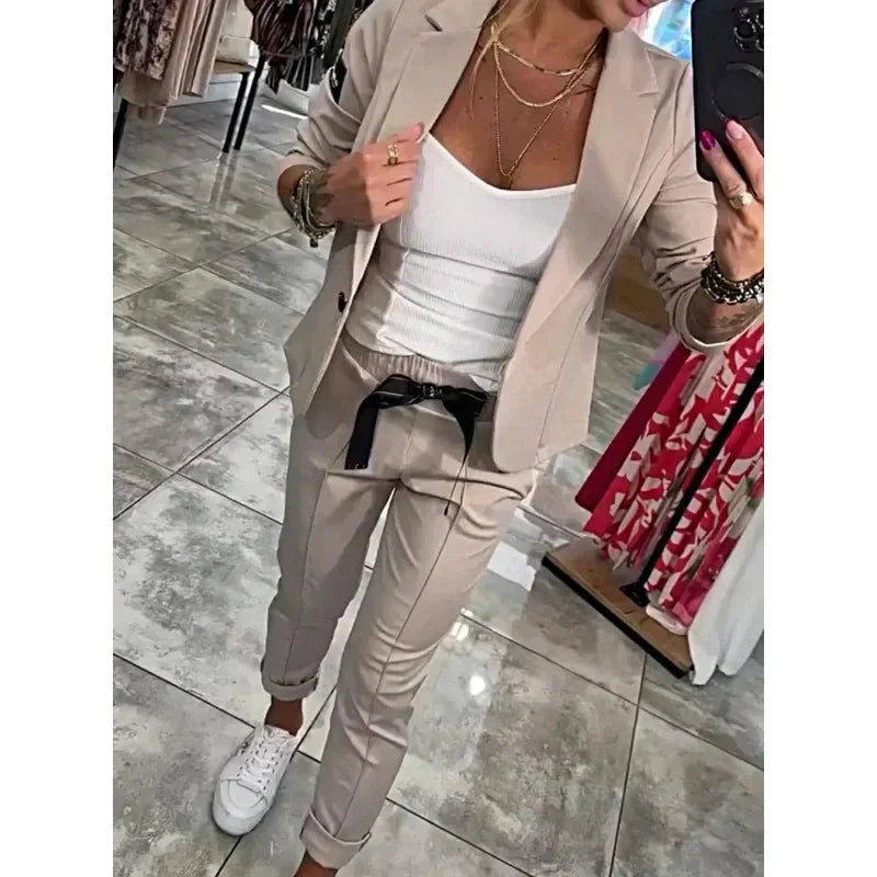 Conjunto de 2 piezas: chaqueta y pantalón de traje informal