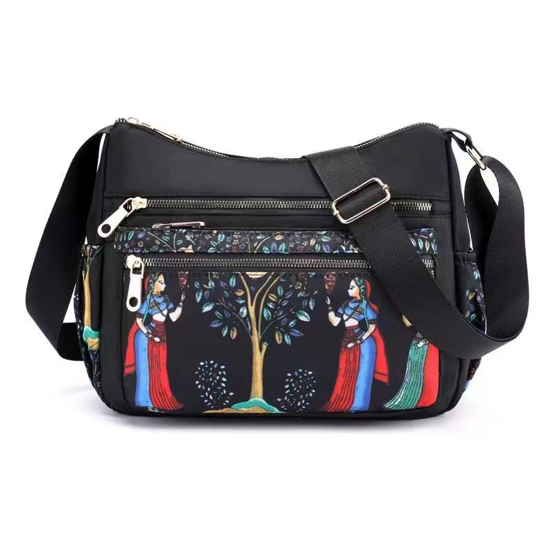 Bolso bandolera con estampado moderno y gran capacidad