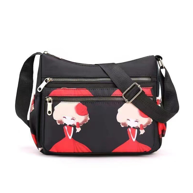 Bolso bandolera con estampado moderno y gran capacidad