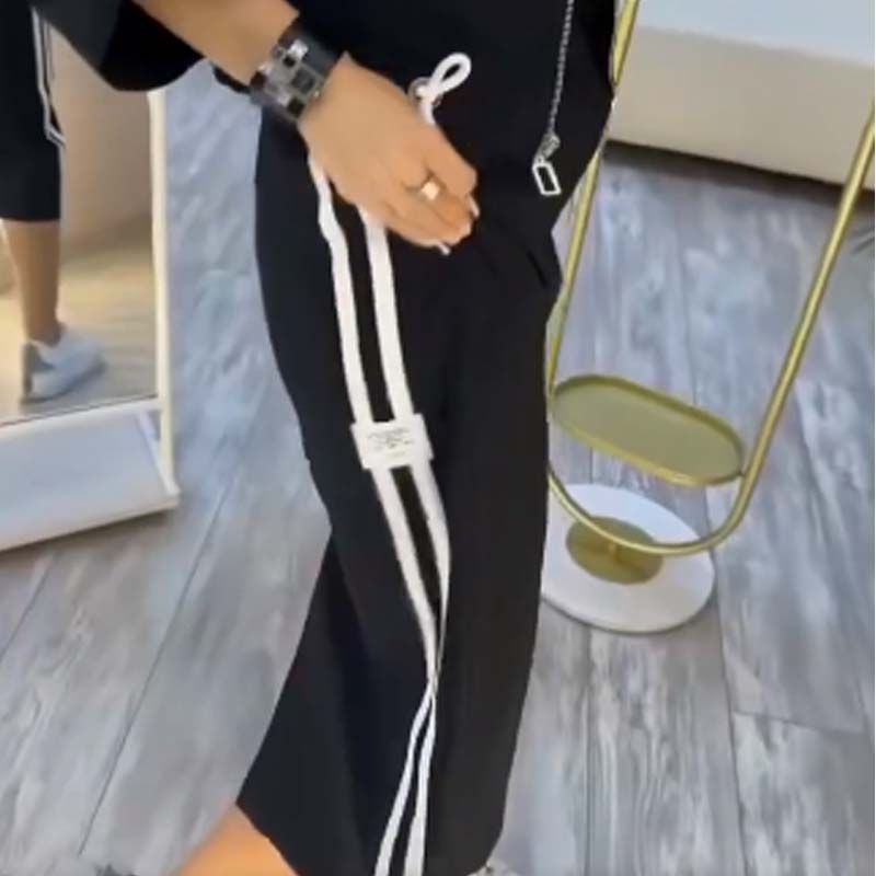 Conjunto de chaqueta y vestido con cuello alto para mujer