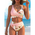 Conjunto de bikini de cintura alta con estampado floral