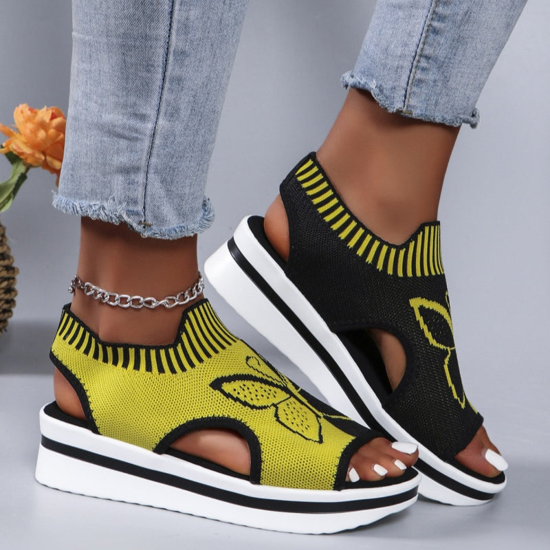 Sandalias planas con punta abierta para mujer