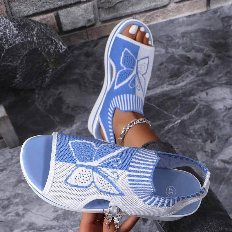 Sandalias planas con punta abierta para mujer
