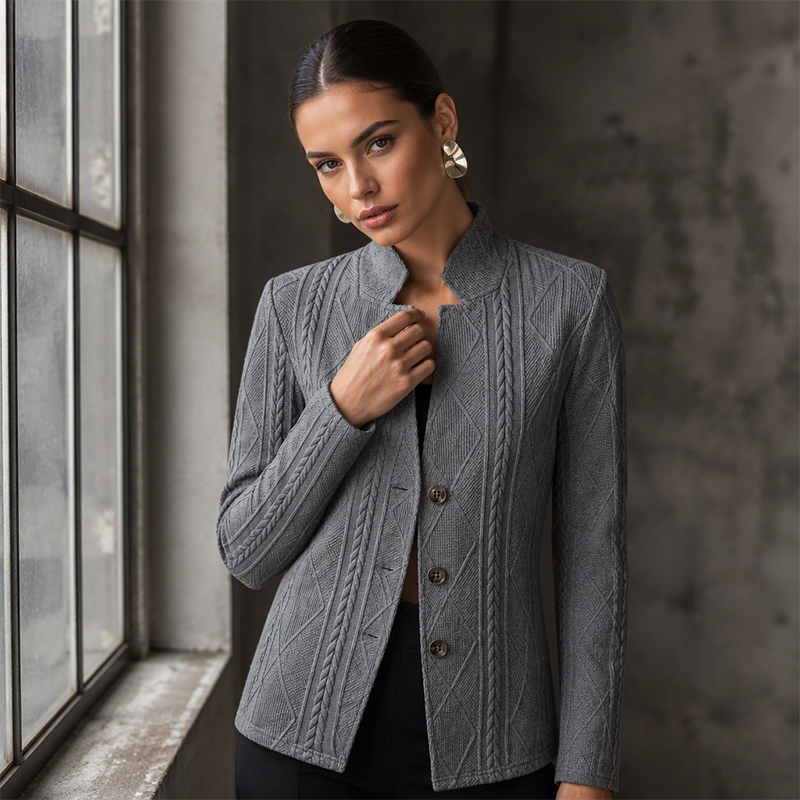 Chaqueta con botones y textura para mujer