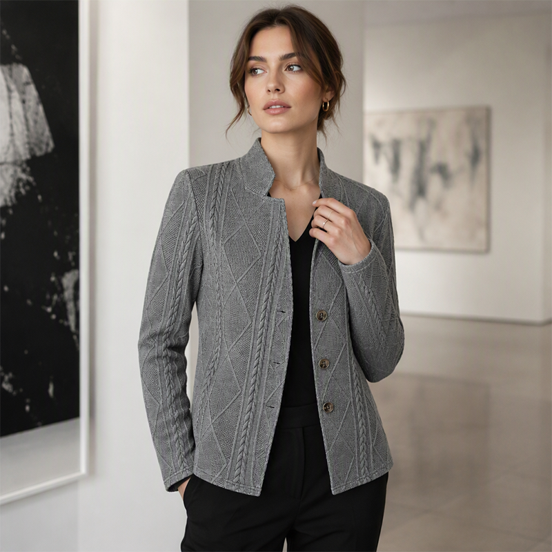 Chaqueta con botones y textura para mujer