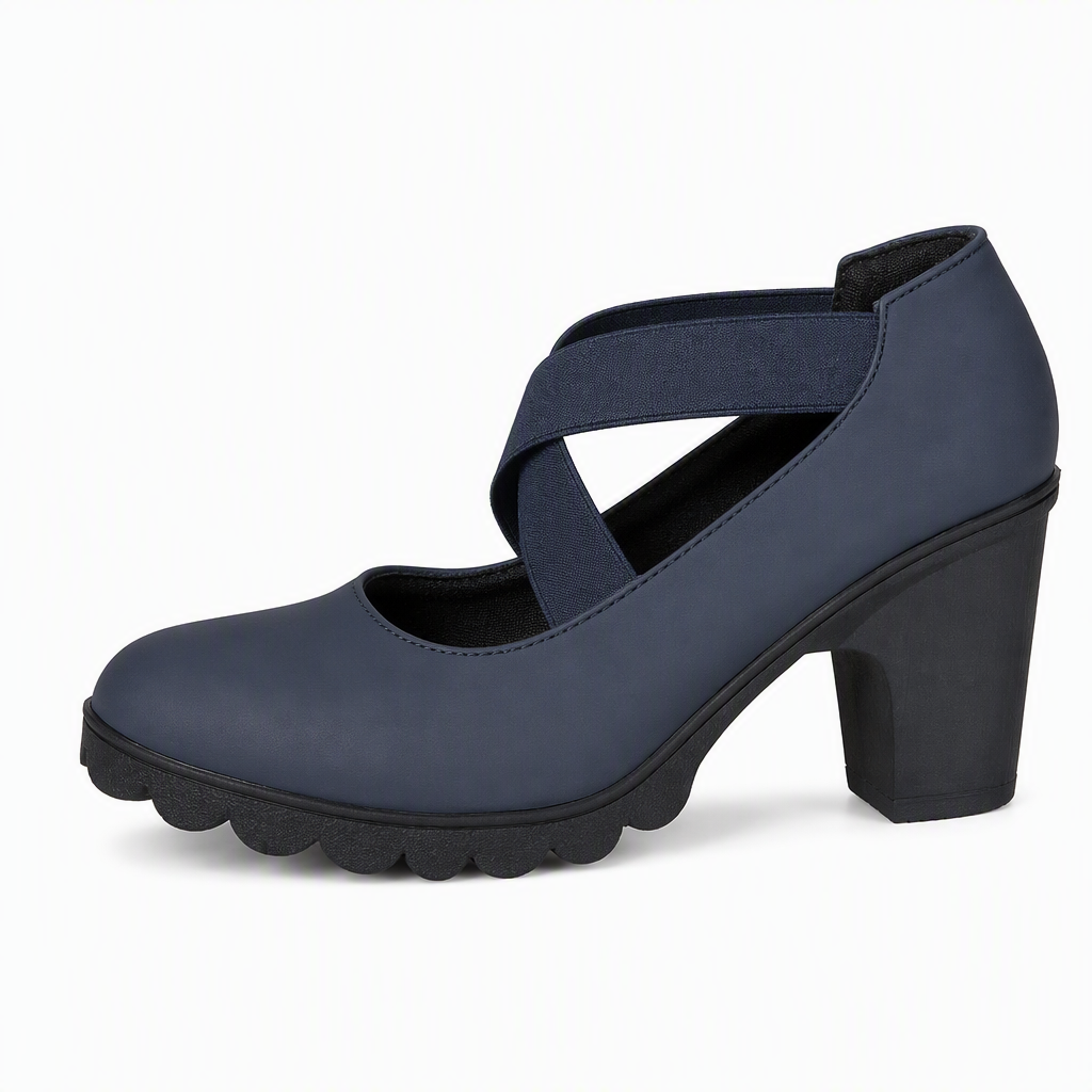 Zapatos Mary Jane de punta redonda con tiras cruzadas